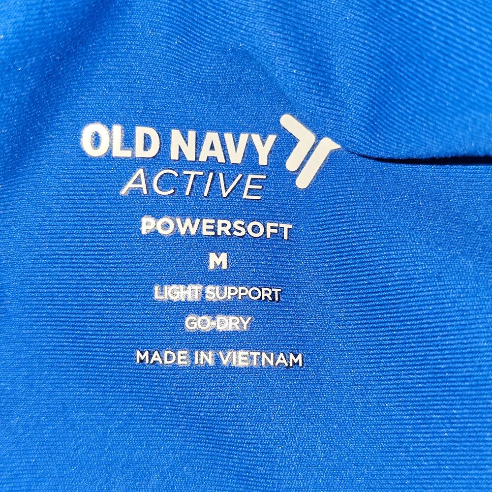Old Navy Powersoft Light Support Sports Bra Padding Go-dry Blue Crossback sz S - Picture 8 of 9